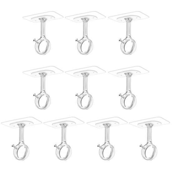 Кронштейны для держателя штанги для штор, прочные, с высокой несущей способностью, регулируемые, простая установка, потолочное крепление, самоклеящиеся крючки для штанги для штор