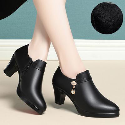 Женские туфли на высоком каблуке с острым носком, весна и осень, новые женские туфли, модные туфли на каблуках из мягкой кожи с глубоким носком для мамочек в офисе