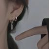 Men's and Women's High-End Silver Hoop Earrings with Niche Design - Stylish and Handsome Fashion Pendant Earrings