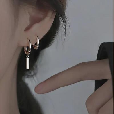 Мужские и женские серебряные серьги-кольца высшего качества с нишевым дизайном - стильные и красивые модные серьги-подвески