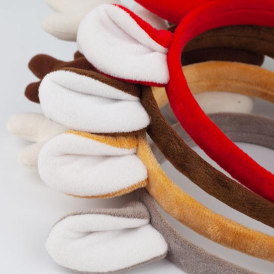 Christmas Headband Antler Decor Hair Hoop Festive Reindeer Design Headgear Women Elastic Comfortable Xmas Hair Accessories