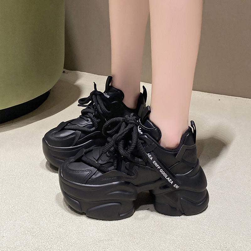 Aphixta 2024 Кроссовки Ботинки Увеличивающие Рост Женская Обувь Платформа Массивная Подошва Ботинки Толстая Подошва Обувь на Шнуровке Женская