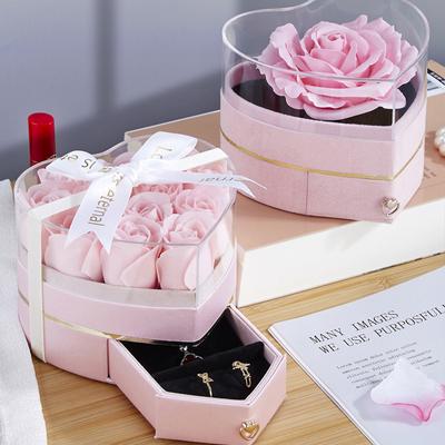 1 шт. Подарочная коробка в форме сердца с розами, подарочная коробка на День святого Валентина с ящиком для роз, прозрачная коробка для колец