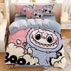Милый комплект постельного белья бубу из 2/3 предметов для спальни, подарок для детей и подростков, микрофибра, двуспальный пододеяльник на молнии, декор для комнаты