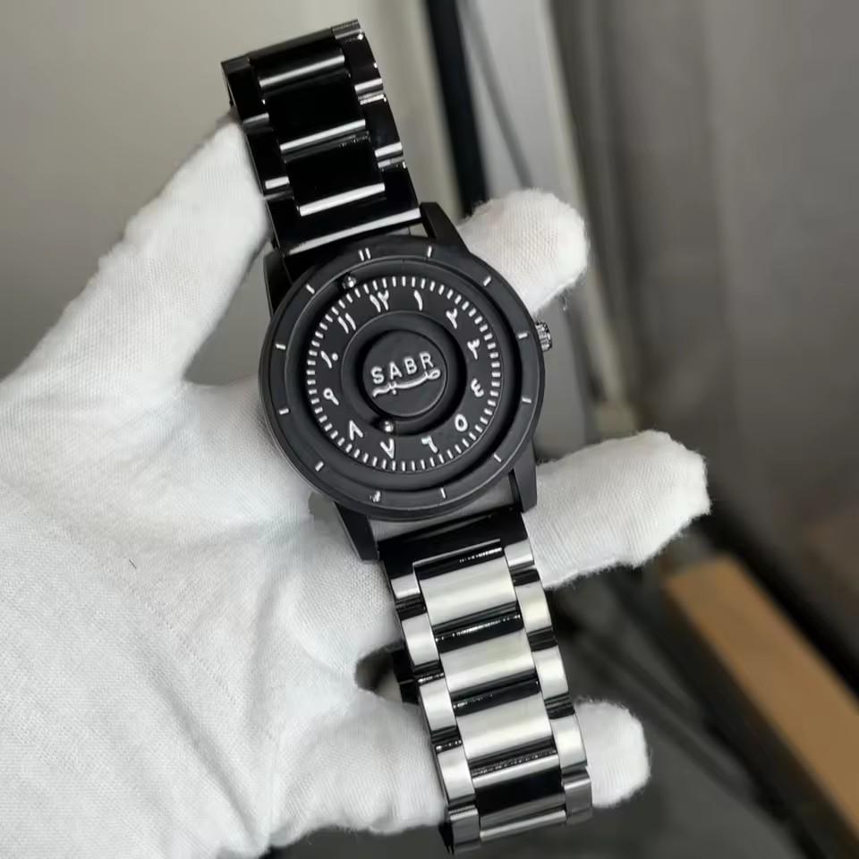 Sabr Arabic Numerals Men's Watch Magnetic Bead Hands with Graduations Custom Mirrorless Watch Gift Box Set