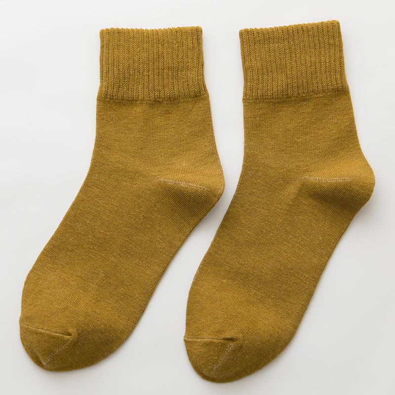Вязаные женские носки, модные однотонные длинные носки, женские осенне-зимние носки в стиле Харадзюку в стиле винтаж