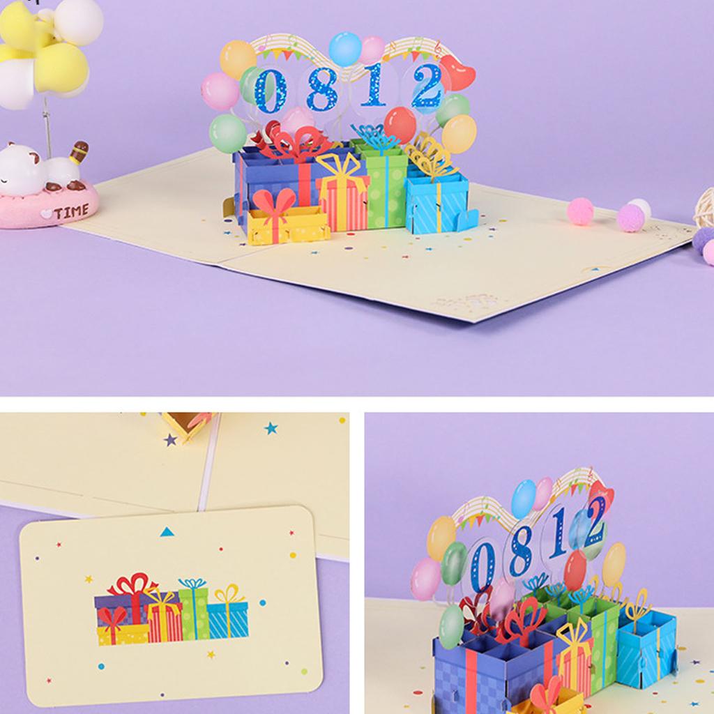 3D поздравительная открытка Изысканная красивая 3D открытка на день рождения с конвертом и номерами открыток