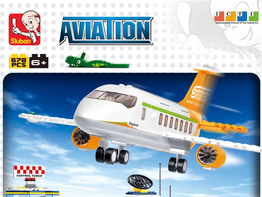 678PCS International Airport Building Blocks Passenger Aircraft Console Terminal Plane Model Brick Kids Educational DIY Toy Gift