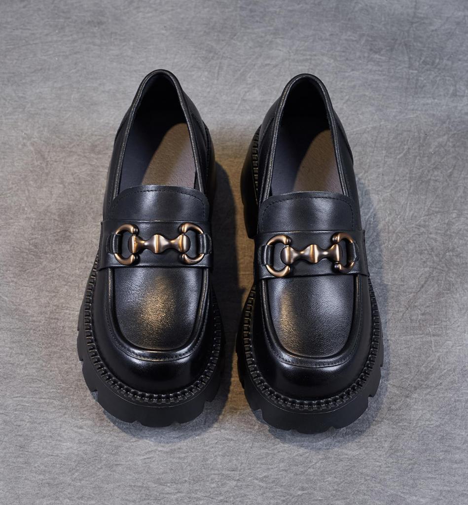 Подлинные толстые толстые высокие красивые легкие кожаные [ZUYEE] женские мокасины, кожа, каблук, подошва, усилитель, ноги, для поездок на работу, в школу, для прогулок, обувь,