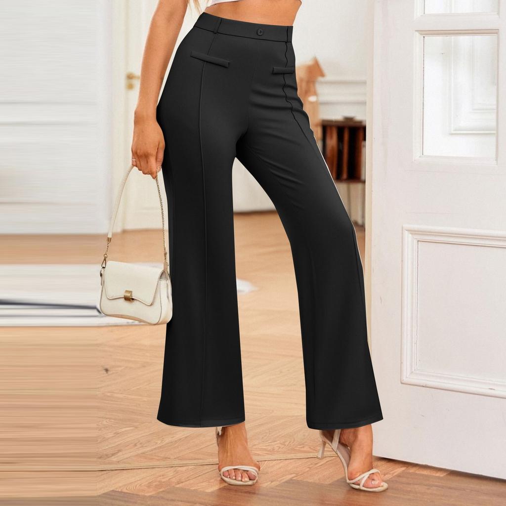 Women's Straight Pants Fashion Casual Pants Nine Point Harlan Pants