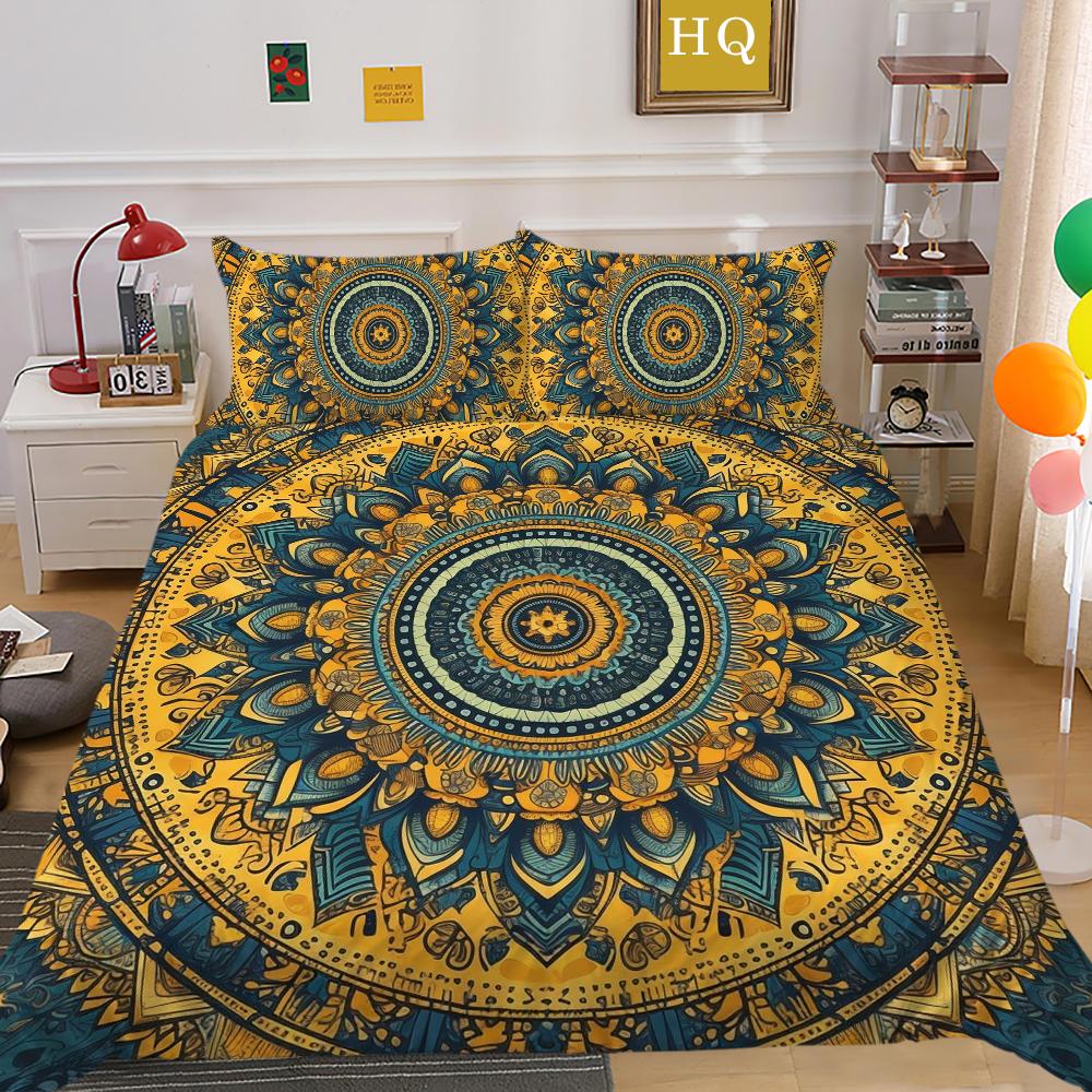 Модный комплект пододеяльников, элитный дизайн, украшение для спальни, наволочка с 3D принтом мандалы, домашнее постельное белье размера Twin King Size