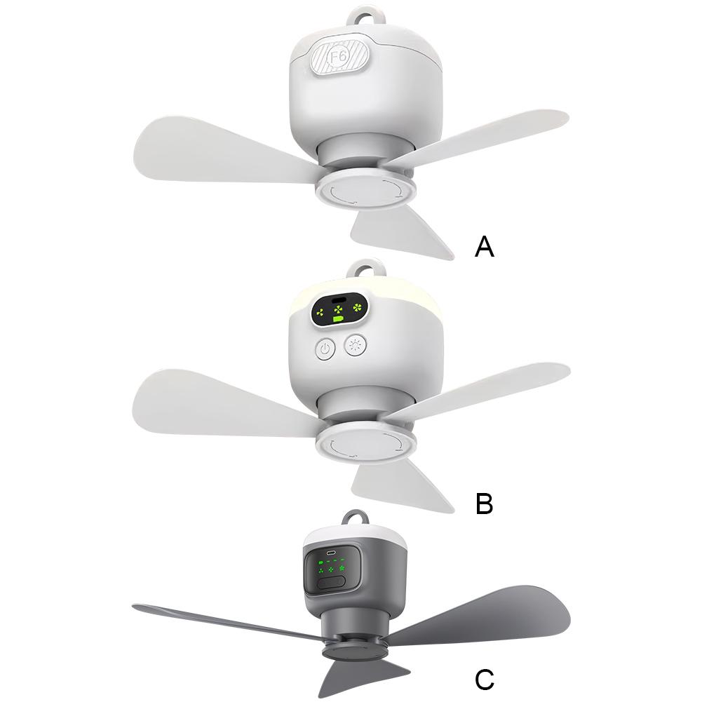 Portable Camping Fan Low Noise Tent Hanging Fan with Light Camping Ceiling Fan Remote Control for Tent Canopy RV Beach