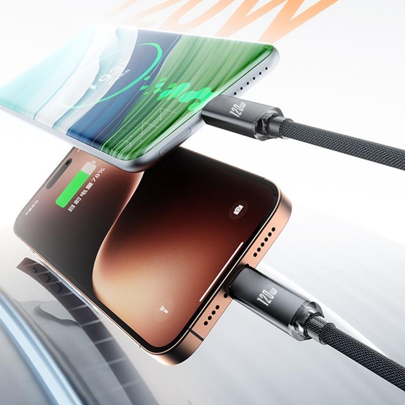 1M/2M USB C на Type C Быстрая зарядка Пружинный кабель Телескопическая зарядка Автомобильное зарядное устройство для телефона Кабель для передачи данных для iPhone Samsung USB-кабели