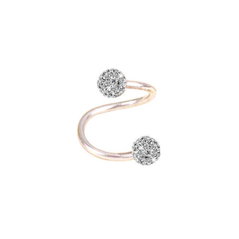 16 г Горячая новая серьга с кристаллами для хряща, хирургическая сталь, блеск, 1 шт., спиральная женская сережка-гвоздик для пирсинга тела, ручная работа