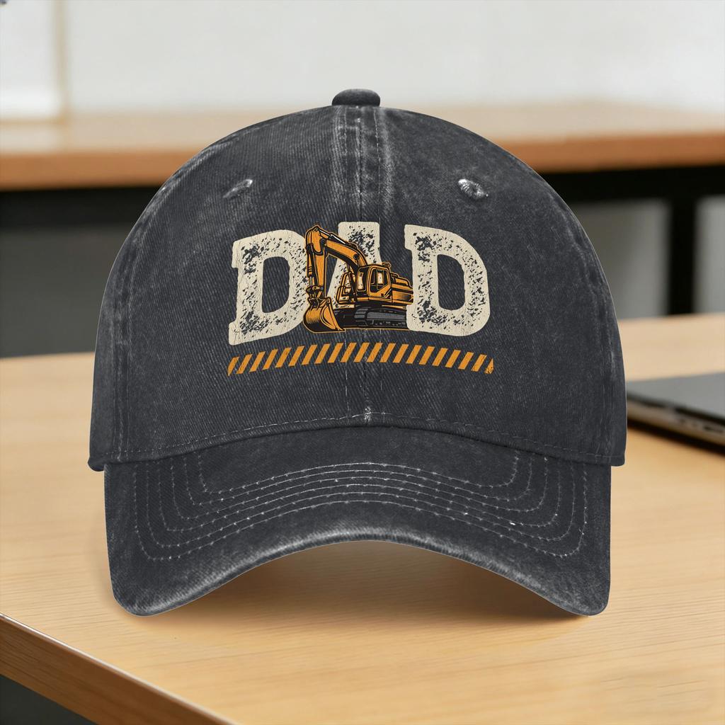 Excavator Dad Fathers Day Construction Father Birthday Casual Baseball Cap Trucker Hat High Quality Fashion Baseball Caps