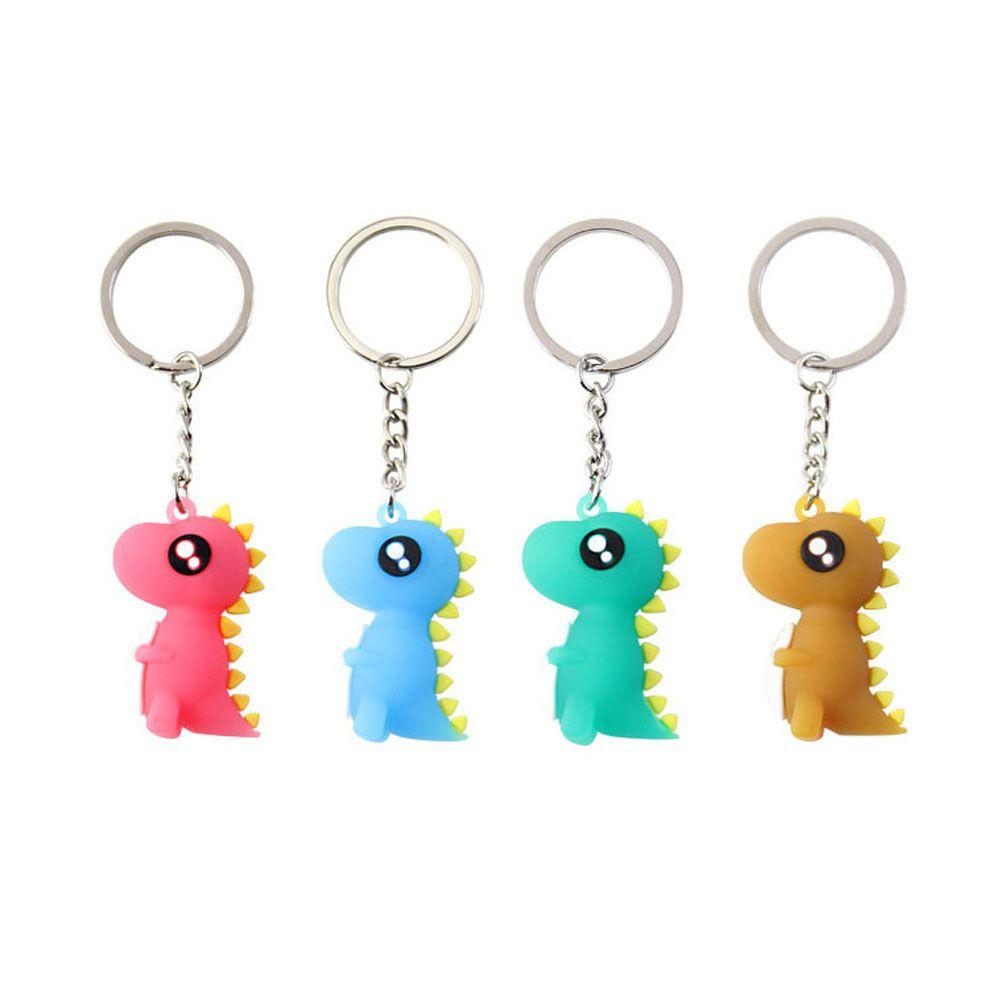 Cute PVC Women Cartoon Car Key Ring Bag Charm Pendant Christmas Gift Dinosaur Keychain