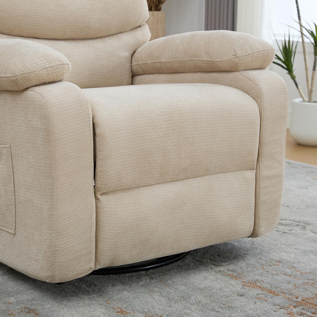 Electric 360 degrees Swivel Recliner Armchair with Massage and Heat Function