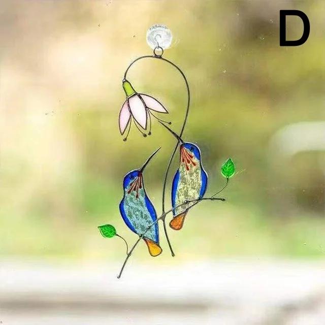 1 Pack Metal Color Metal Craft 2023 Garden Window Balcony Hummingbird Yard Home Wall Hanging Bird Ornament Door Trim