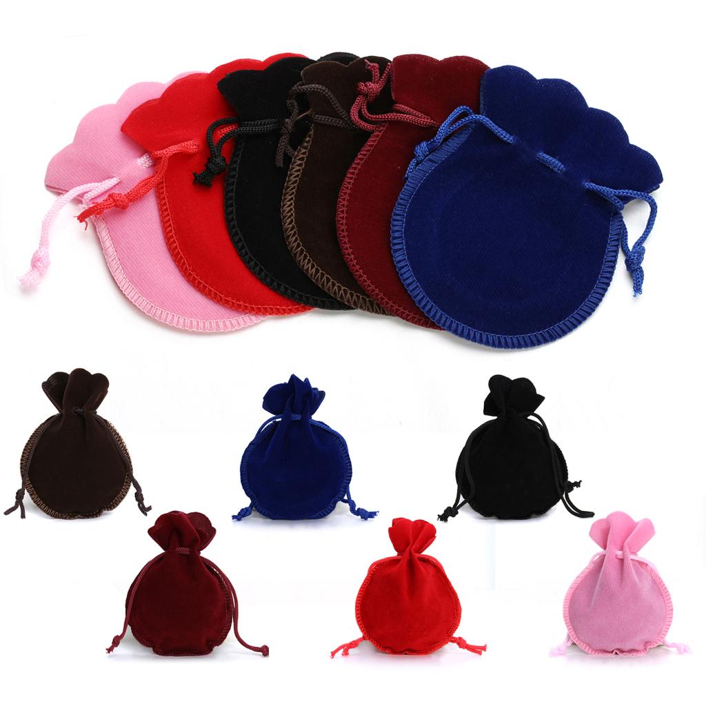 10pcs Colored Velvet Gifts Bags Gourd Shape Drawstring Jewelry Bag Storage Pouches For Wedding Christmas Party Gift Packing Bags