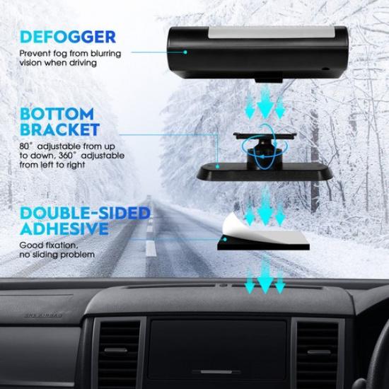 Portable Car Windscreen Heater Anti-fog Defroster Auto Heating Fan