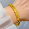 Gold Color Jiyan Bracelet Women's Solid Closed Mouth Carved Bracelet Small Retro Style Bracelet