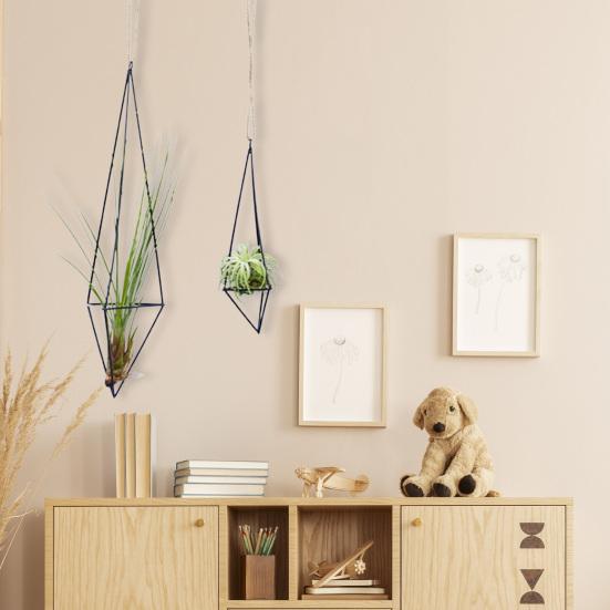 1 комплект держателя для воздушного растения, геометрическая форма, эстетическая структура, 3D-визуальный эффект, простота установки, широкая установка