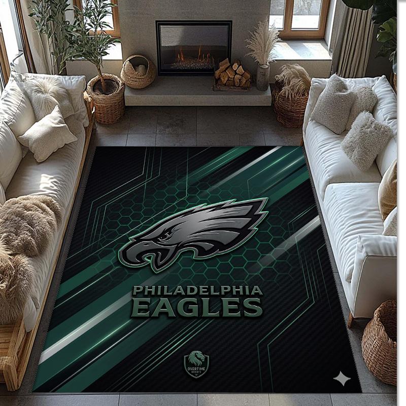Кристально-бархатный ковер Philadelphia Eagles Мягкий Анти?Нескользящий коврик для пола, удобный ковер для декора гостиной, спальни в доме
