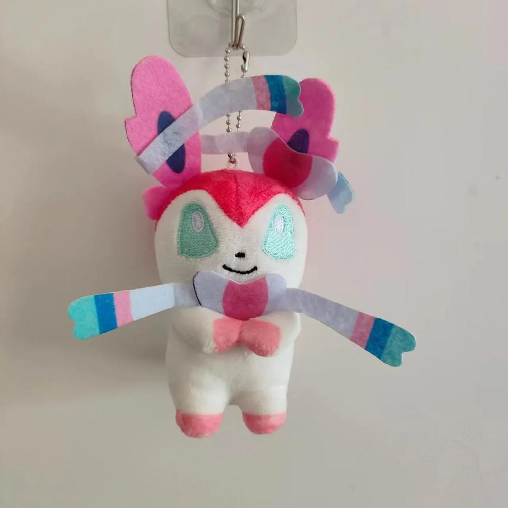 10pcs/set EeveeGlaceon SylveonLeafe plush 10cm soft Pendant Doll Toy keychain christmas Halloween birthday gift