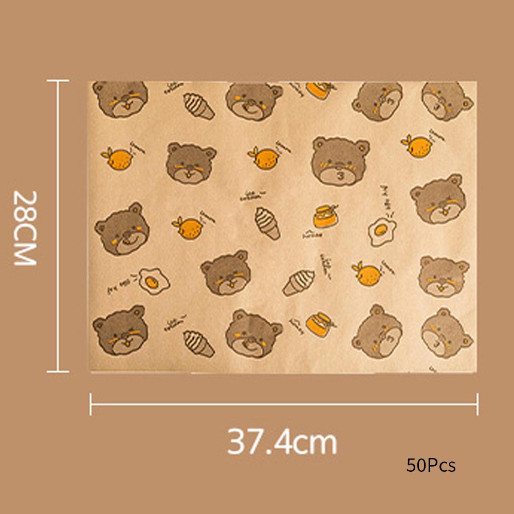 50Pcs Sandwich Wrappers Food Wax Paper Hamburger Fries Bread Baking Oil Paper Wrapping Baking Tools