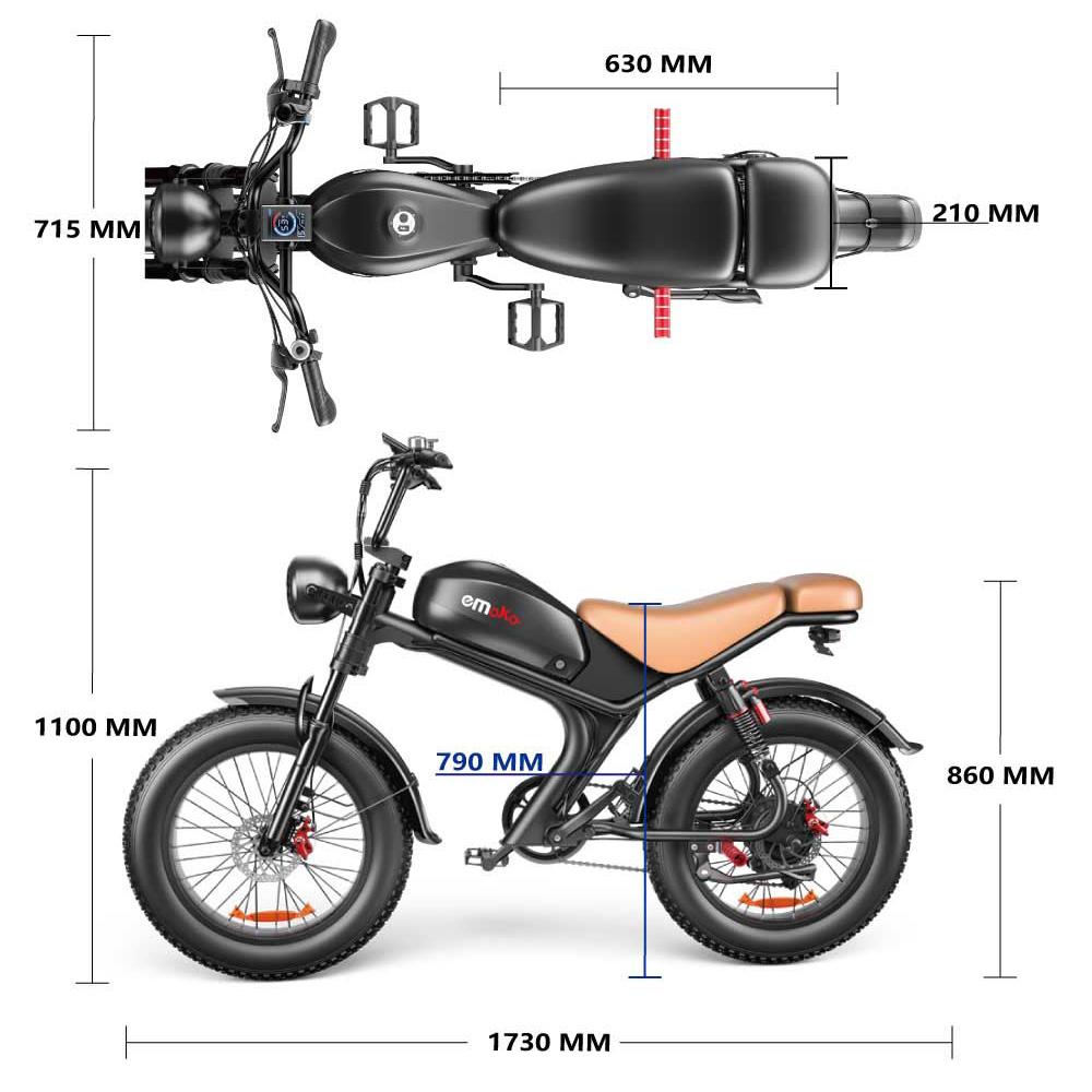 Внедорожный электровелосипед Emoko C93 20×4.0" 48В20Ач, горный электровелосипед с двойной подвеской для городских поездок и использования на открытом воздухе
