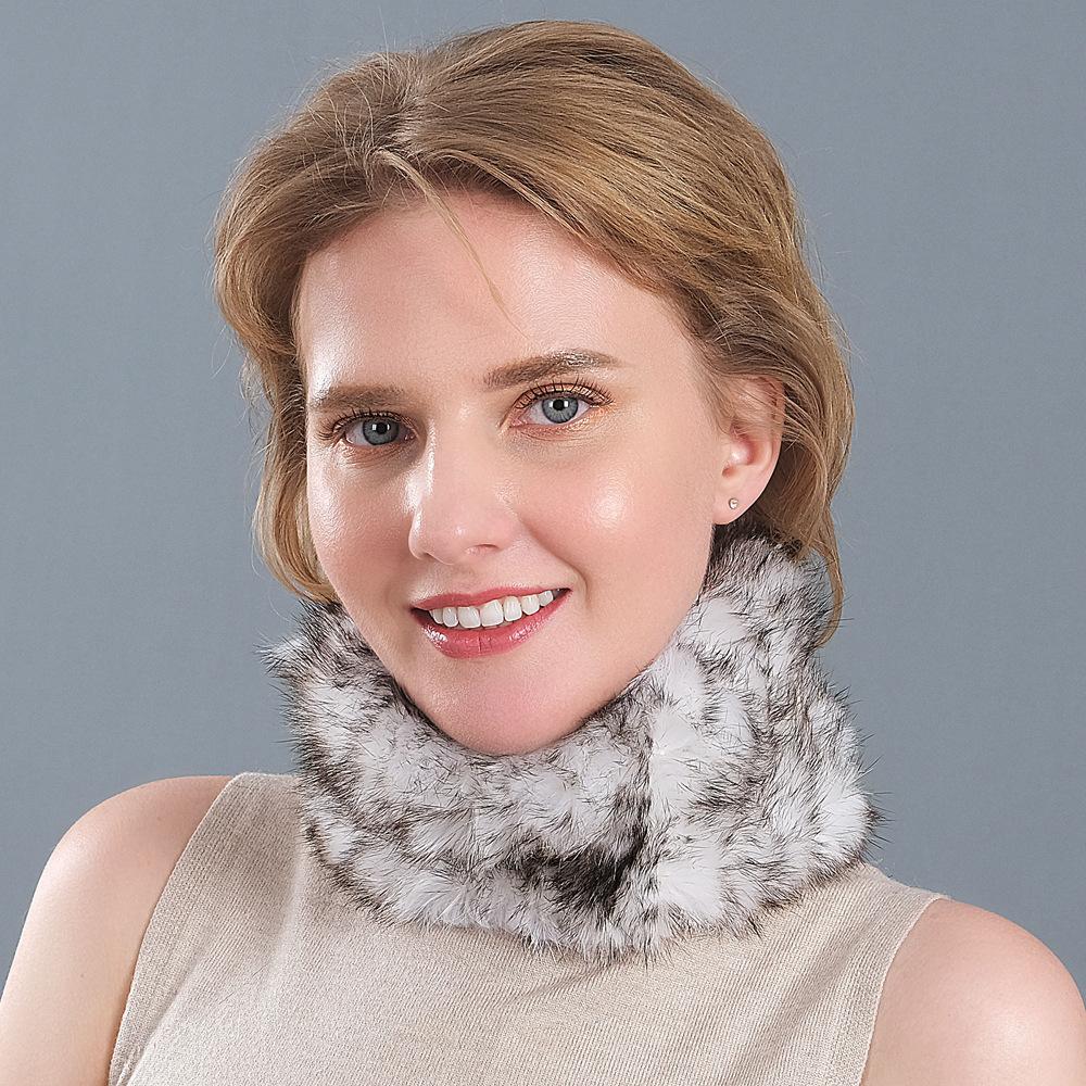 Плетеный шейный платок, шарф, осенне-зимний женский утолщенный зашифрованный теплый эластичный меховой шарф с накладным краем