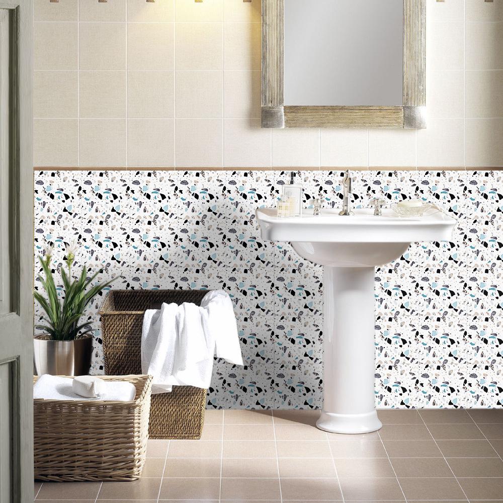 10 шт., наклейки на мраморную плитку терраццо, кухонный фартук, маслостойкий шкаф, умывальник, водостойкие художественные наклейки на стены