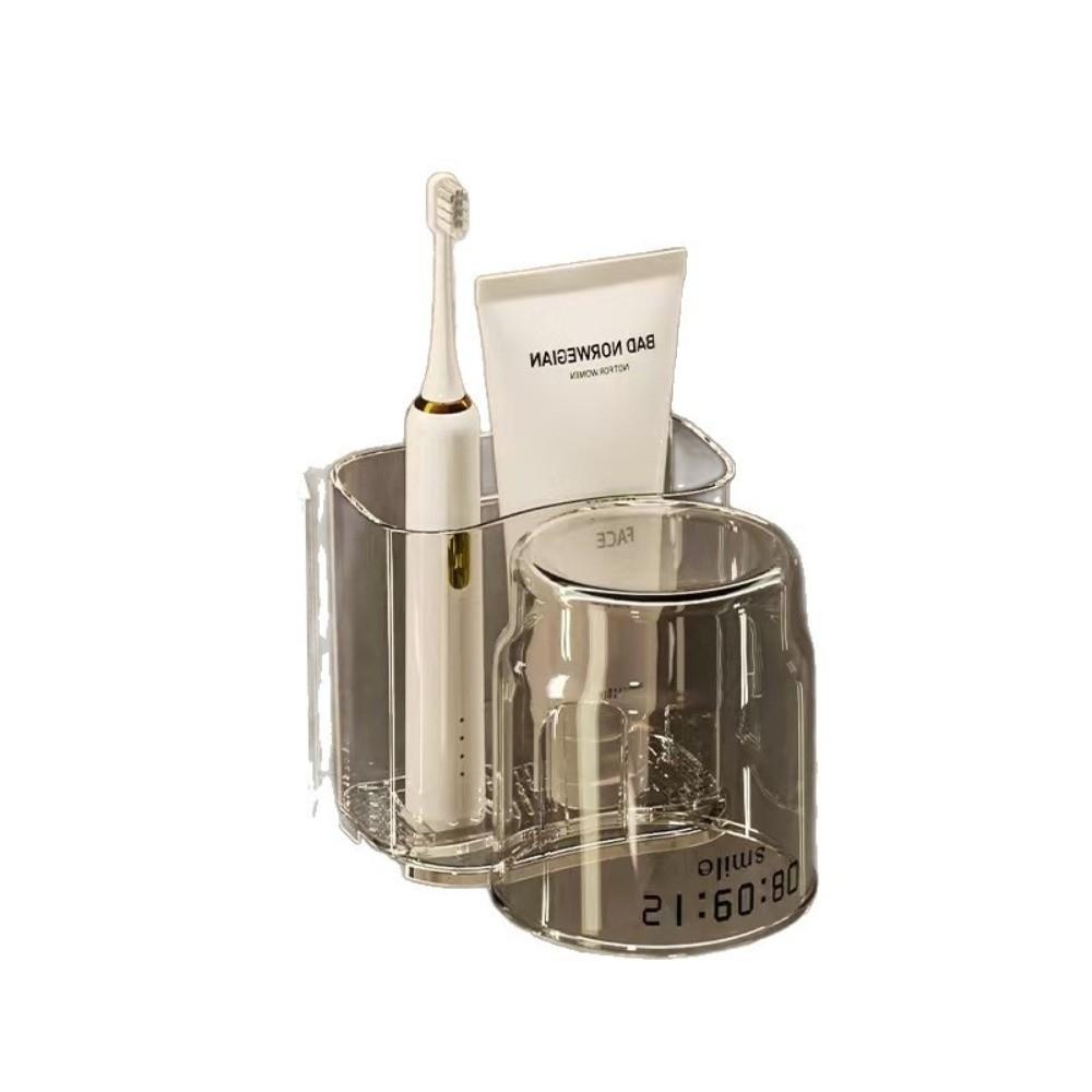 No Drill Bathroom Storage Rack Self Adhesive Bathroom Toothbrush Cup Holder Bathroom
