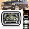 Car LED Work Light Headlight 5X7 With Aperture Angel Eye Dual Color Hi-Lo Beam Lamp For Jeep Wrangler Off-road Truck DRL Lamp