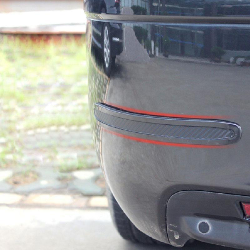 2 шт., автомобильная полоса из углеродного волокна, противоскользящая полоса для бампера, угловая защитная пленка, уникальный черный цвет