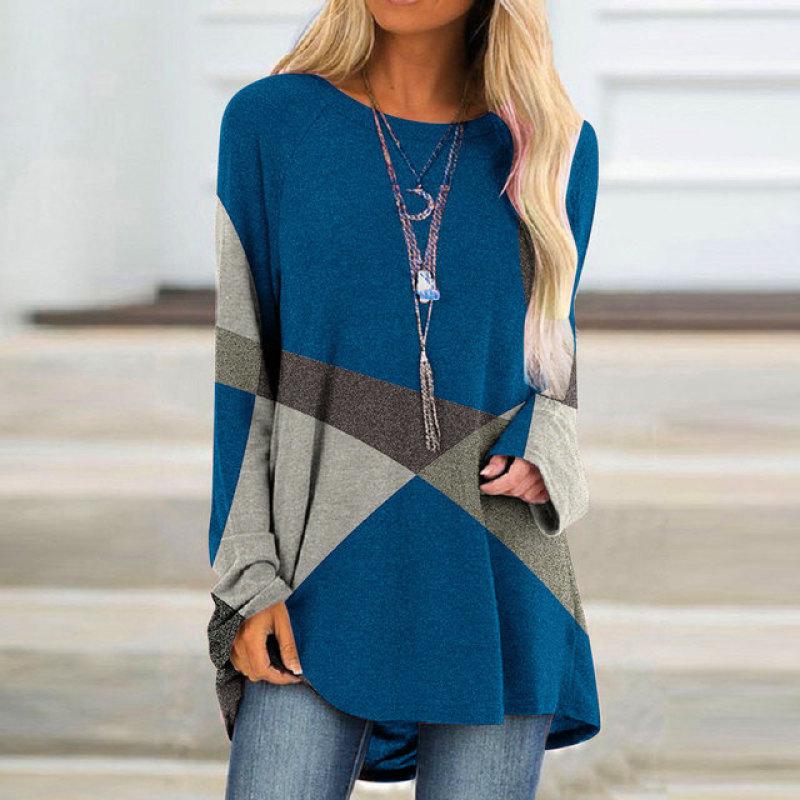 Женский базовый свободный топ с круглым вырезом и длинными рукавами, дышащий пуловер с длинными рукавами, повседневная футболка в стиле Харадзюку