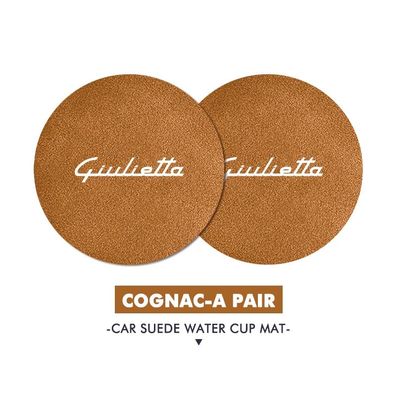 Car Stickers For Alfa Romeo For Alfa Romeo 2PCS Car Logo Anti-Slip Water Cup Pad Drink Holder Mat Interior Accessories Giulietta