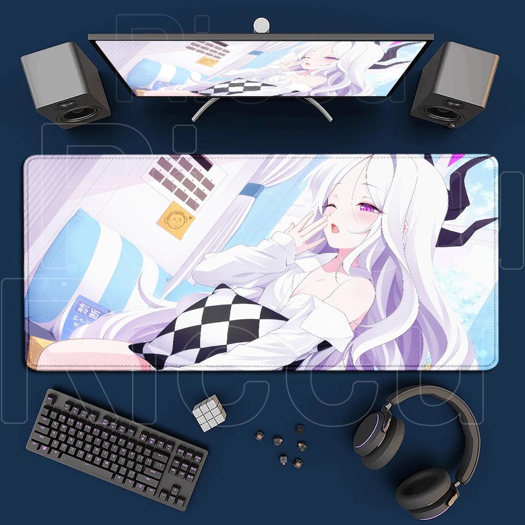 Игровой Blue Archive Кавайная Сорасаки Хина Коврик для мыши Нескользящий коврик для клавиатуры компьютера Большой резиновый аксессуар для ПК Ковер для офисного шкафа