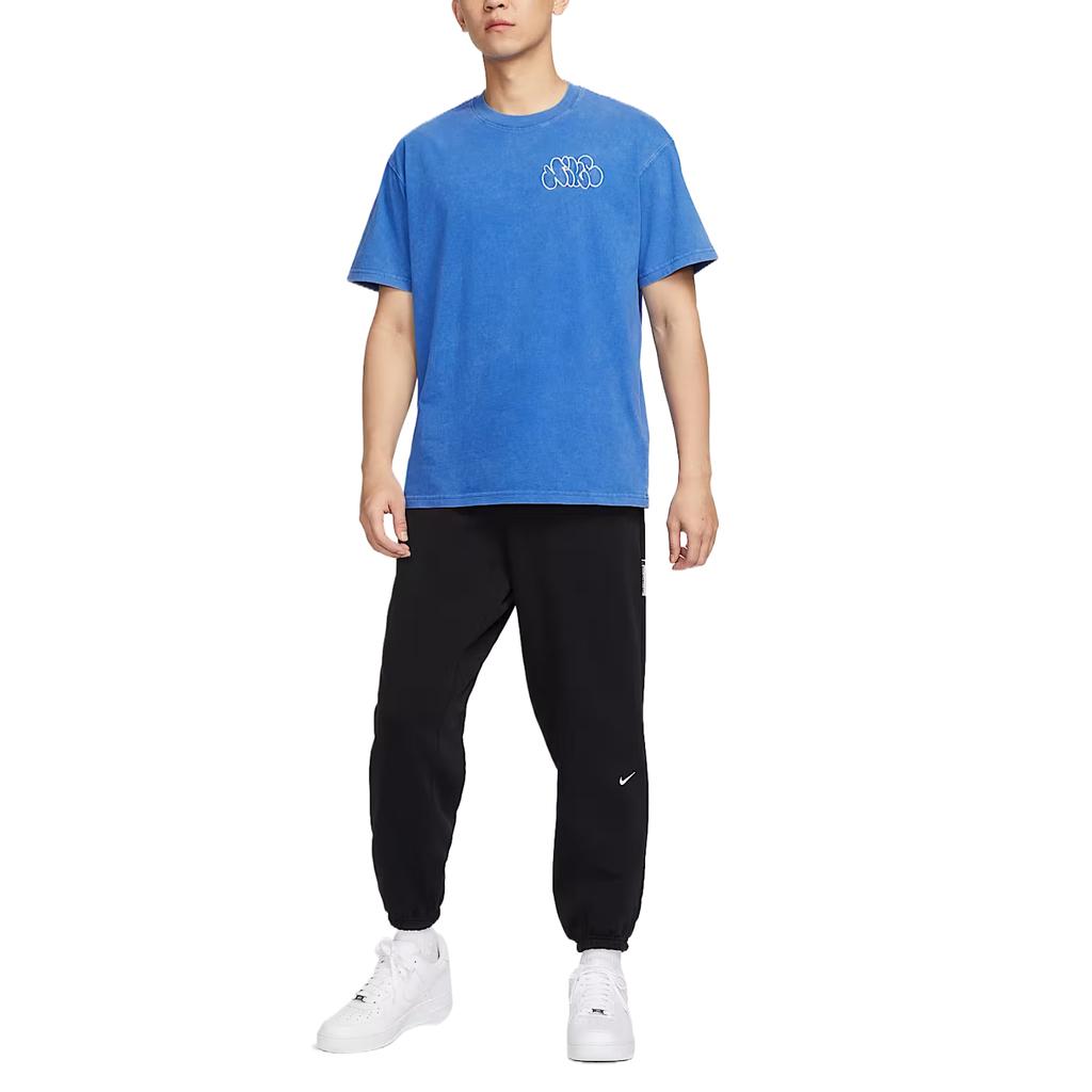 Nike Удобная Модная Минималистичная Универсальная Футболка с Коротким Рукавом Мужские Топы Синий HJ3316480