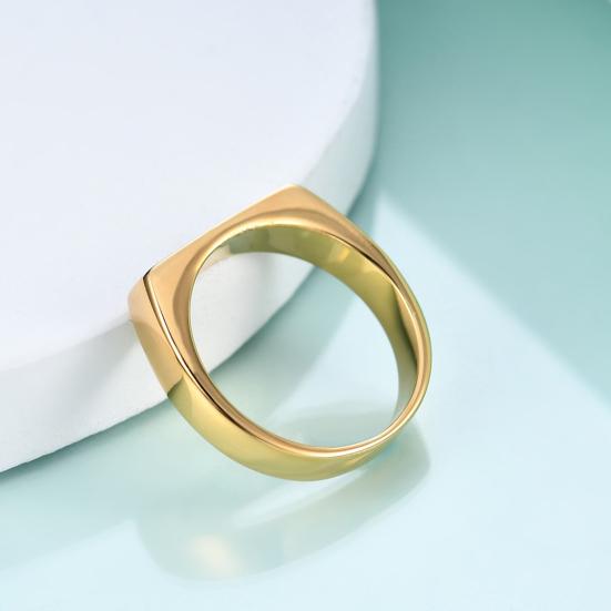 Vintage Unisex Ring Pure Color Polished Titanium Steel Flat Surface Simple Style Luster Multi Sizes Anti-Rust Lightweight Finger Jewelry