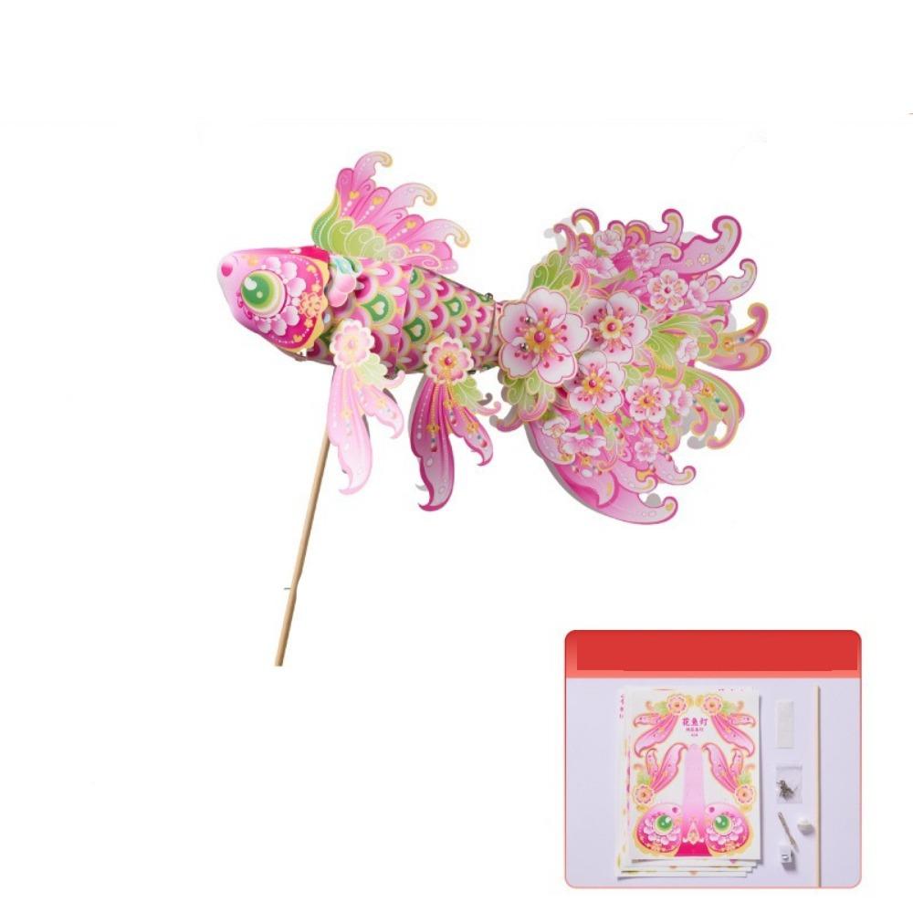 Handmade Handheld Fish Lantern Glowing DIY Lantern Material Kit  Mid-Autumn Festival