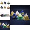 Stunning Orgonite Pyramid Featuring Vibrant Natural Crystal Macadam For Reiki Healing