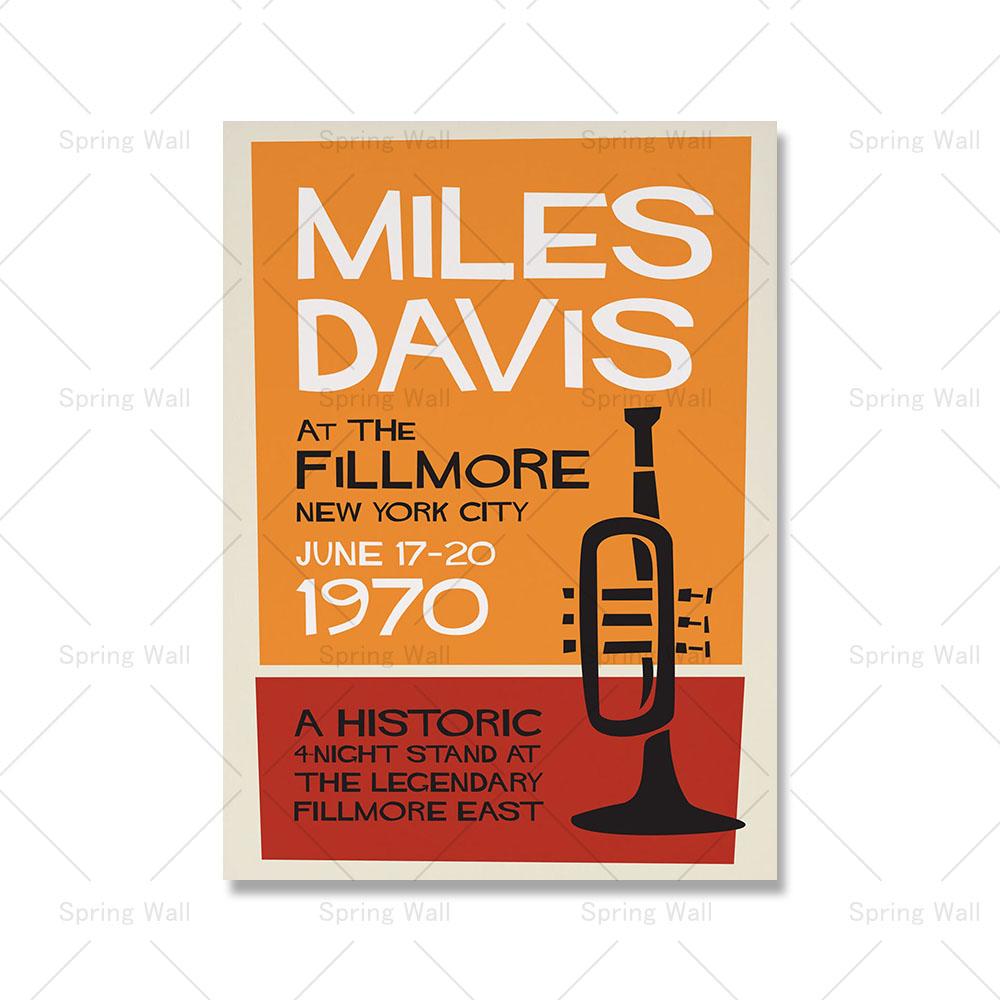 МАЙЛЗ ДЭВИС 1970 г. Постер джазового концерта Fillmore, винтажная картина на холсте, принты, музыка, настенное искусство, картина для бара, декор гостиной в скандинавском стиле