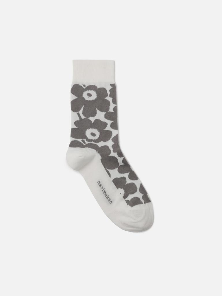 Marimekko Kirmailla Unikko Socks, Women's, Size 34, Gray and White, 52_1_52229191498