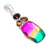 Bi-Color Tourmaline, Smokey Gemstone 925 Sterling Silver Jewelry Pendant 2.6"  AH-3264