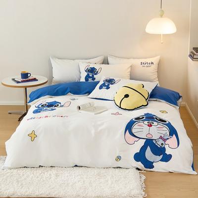 Милый Постельный Комплект Стич Пододеяльник Наволочка Декор Спальни Мальчика/Девочки Детский Подарок Односпальный Двуспальный Большой Размер Застежка-Молния Пододеяльник