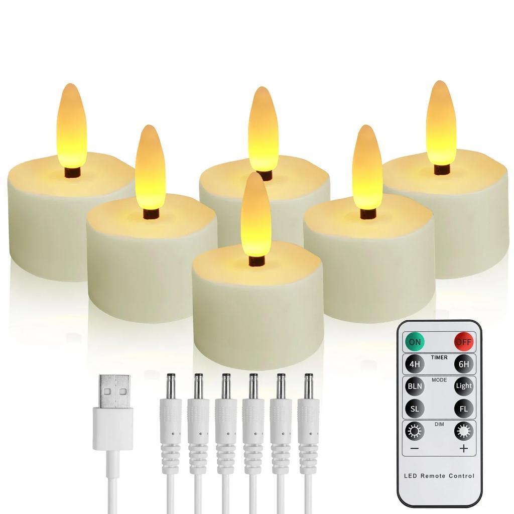 Rechargeable Flameless Flickering Candles LED Tealights 12/24-Pack with Remote & Timer Battery Operated for Christmas Home Decor