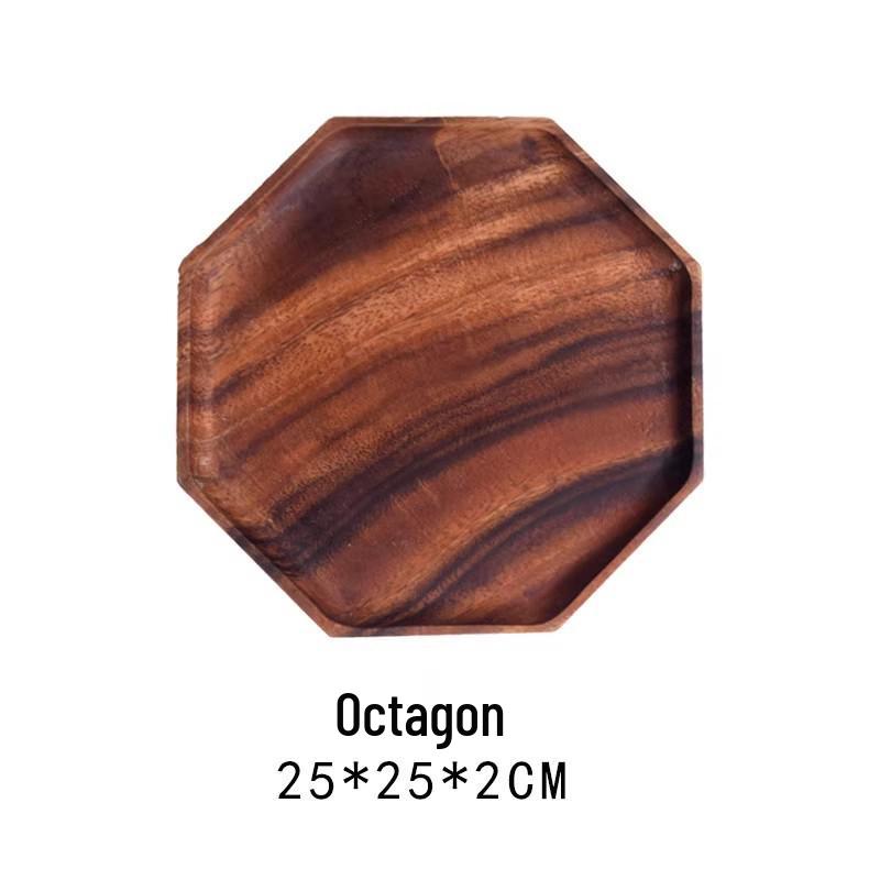 Универсальный поднос из японского ореха – Идеально подходит для подачи чая, фруктов или пиццы в отелях