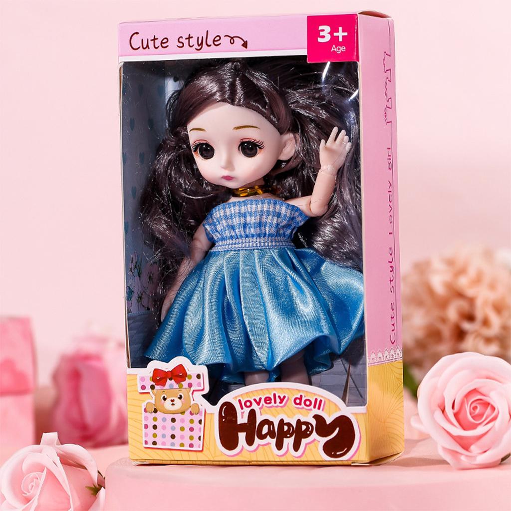 Симпатичная кукла BJD с 13 суставами, 16 см, 1/12, платье и обувь, игрушка для девочек, подарок A