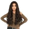 30" Jet Black & Golden Blonde Body Wave Wig - Heat Resistant Full Synthetic Hair with Natural Middle Part & Voluminous Curls